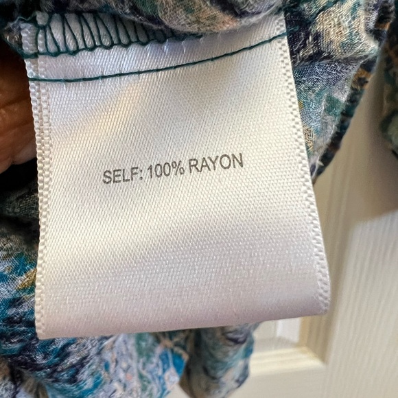 Jane & Delancey Boho Patchwork Rayon Button Down Tunic Blouse M - Picture 4 of 5